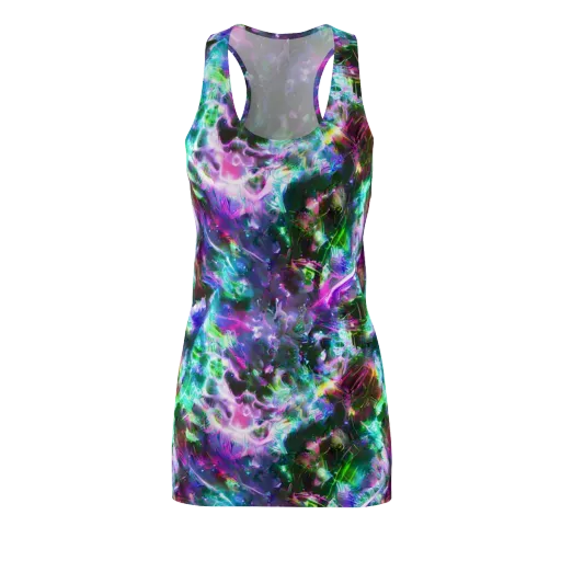 Neon Eden on a Racerback Dress