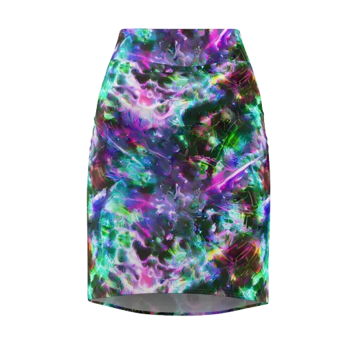 Neon Eden on a Pencil Skirt