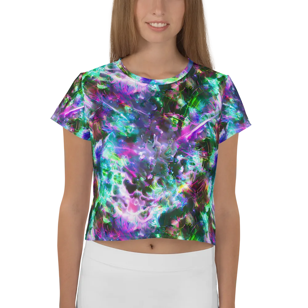Neon Eden on Crop Tee — Front