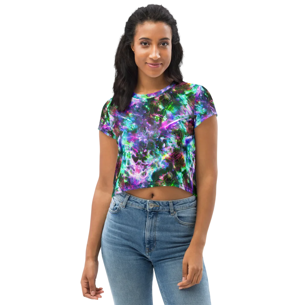 Neon Eden on Crop Tee — Front