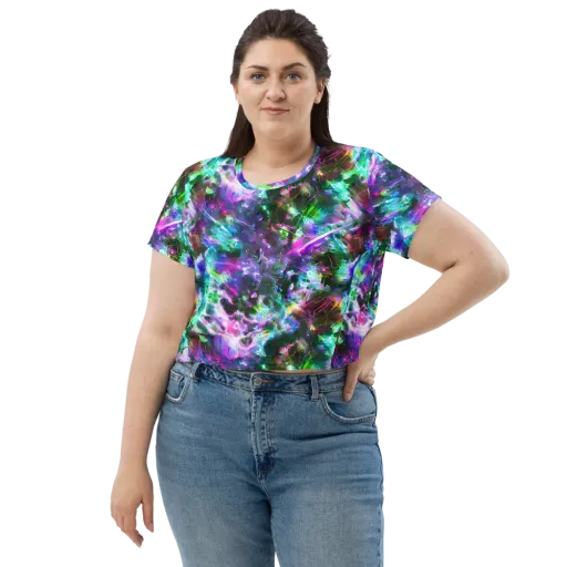 Neon Eden on a Crop Tee
