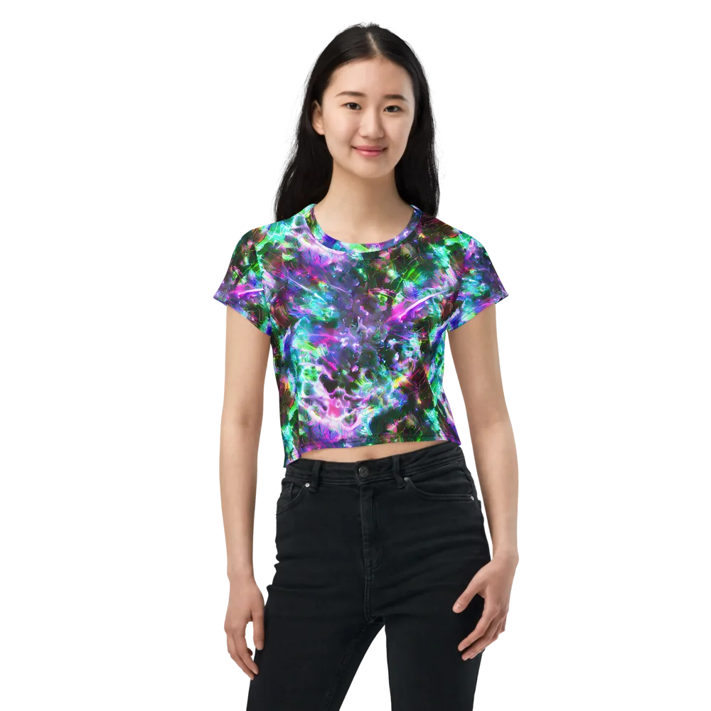 Neon Eden on Crop Tee — Front