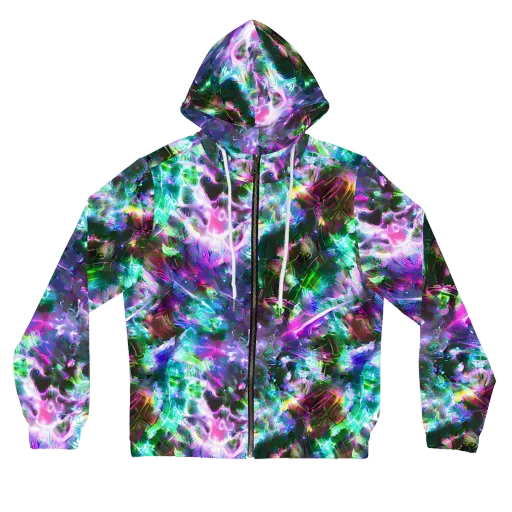 Neon Eden on a Women's Full-Zip Hoodie