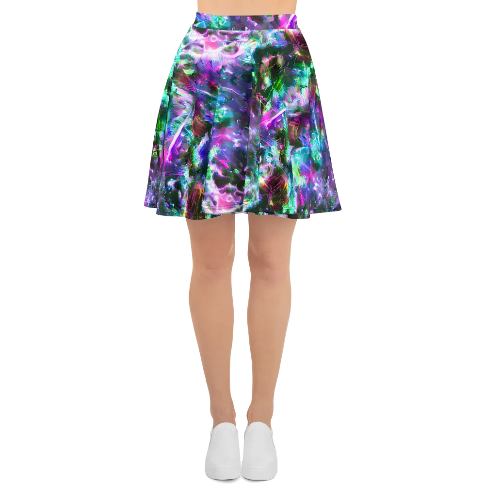 Neon Eden on Skater Skirt — Front