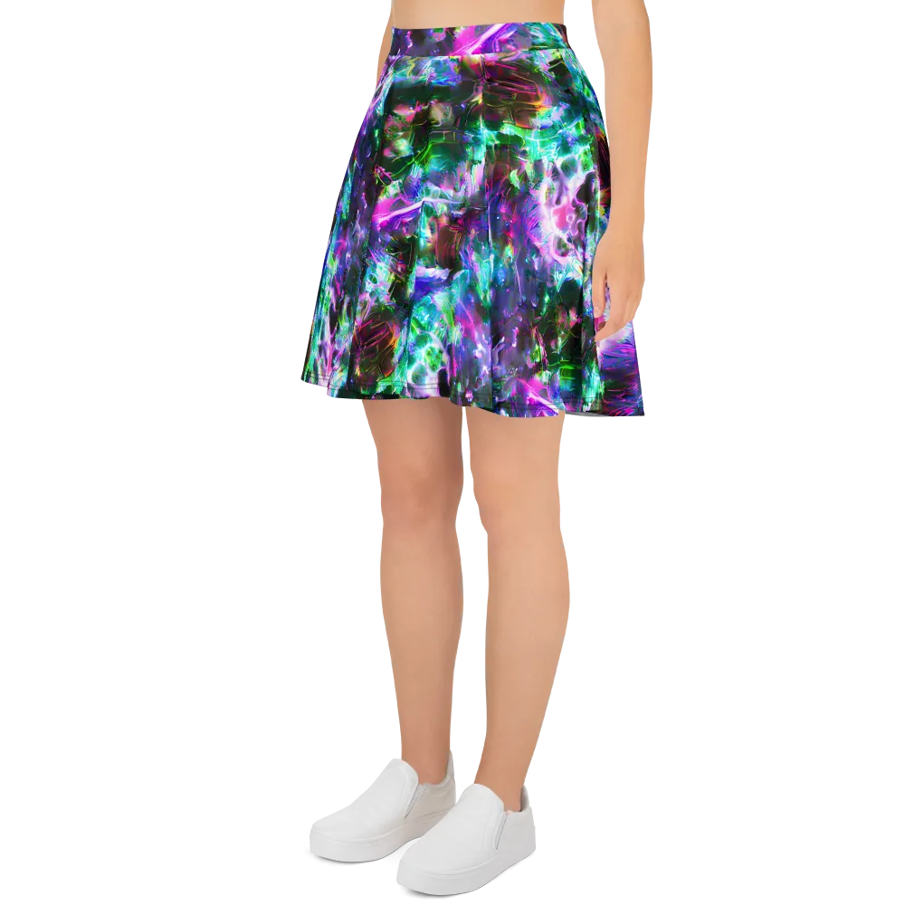 Neon Eden on Skater Skirt — Left