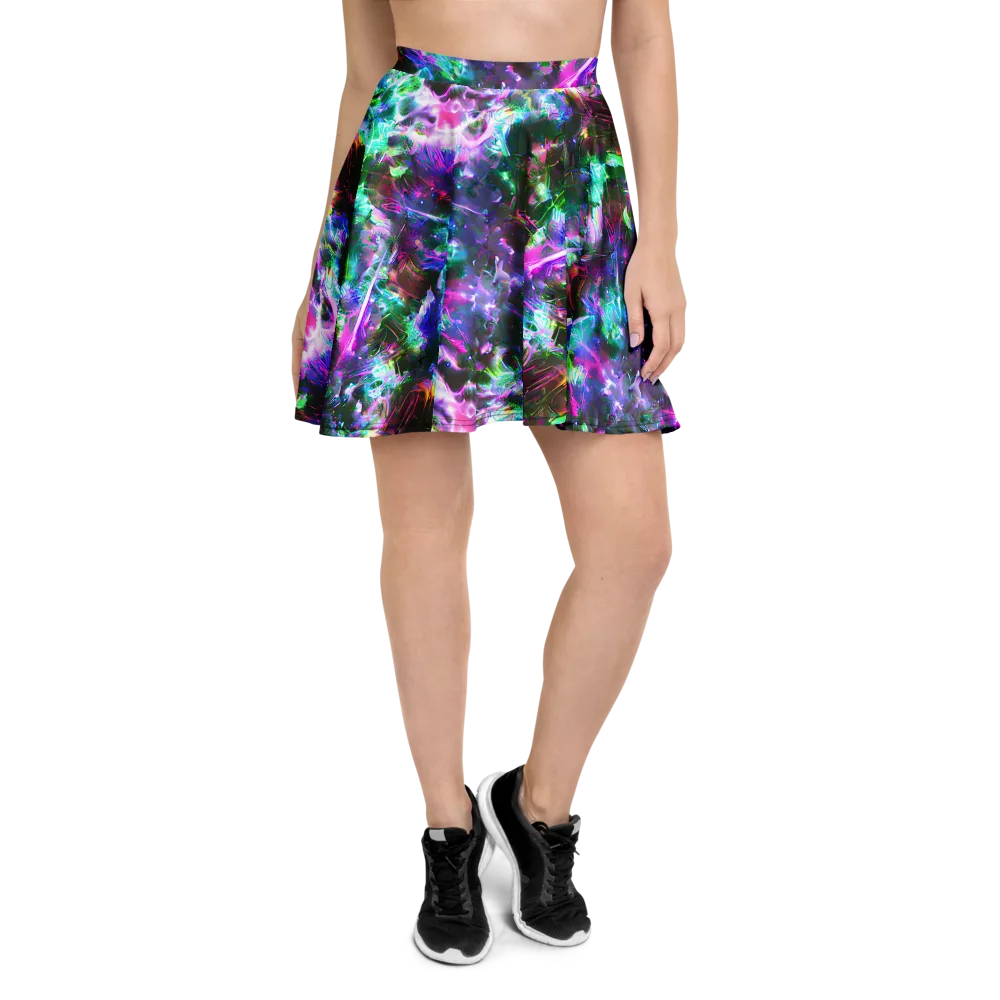 Neon Eden on Skater Skirt — Front