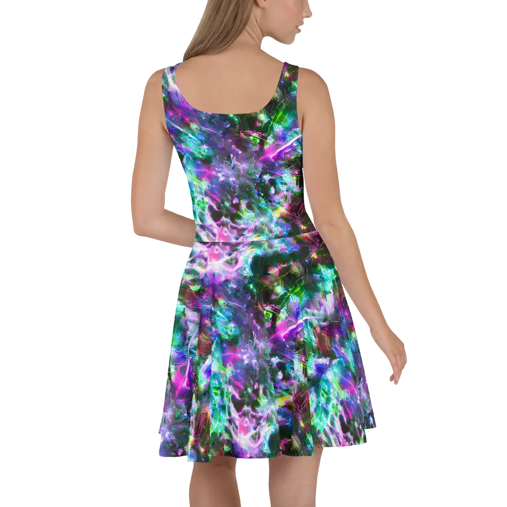 Neon Eden on Skater Dress — Back