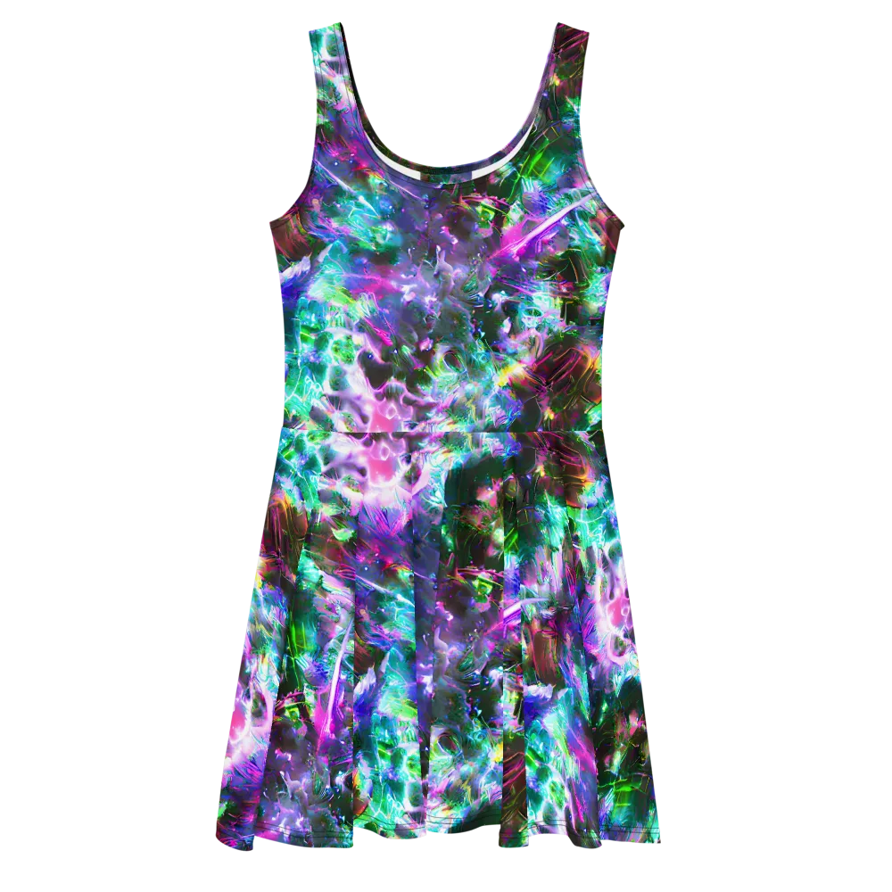 Neon Eden on Skater Dress — Front