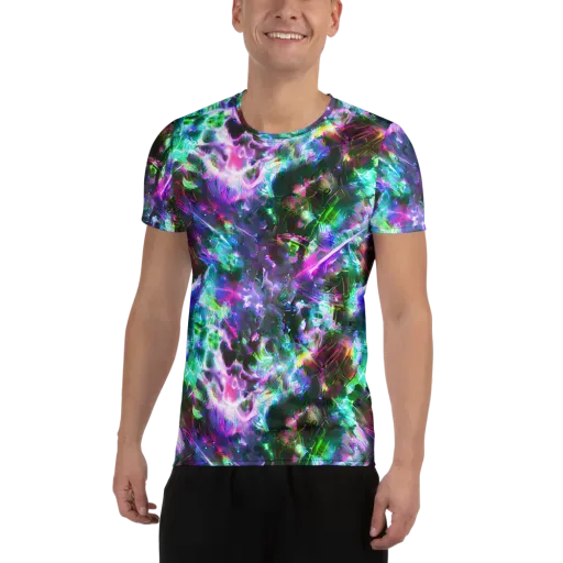 Neon Eden on a Men's Athletic T-Shirt