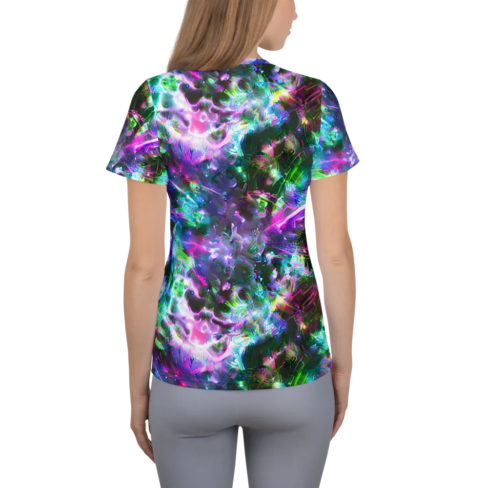 Neon Eden on Women's Athletic T-Shirt — Back