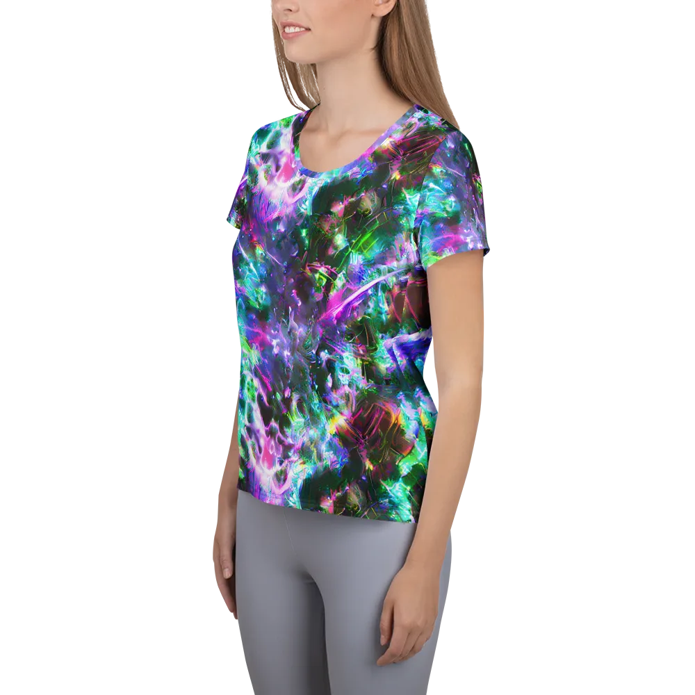 Neon Eden on Women's Athletic T-Shirt — Left