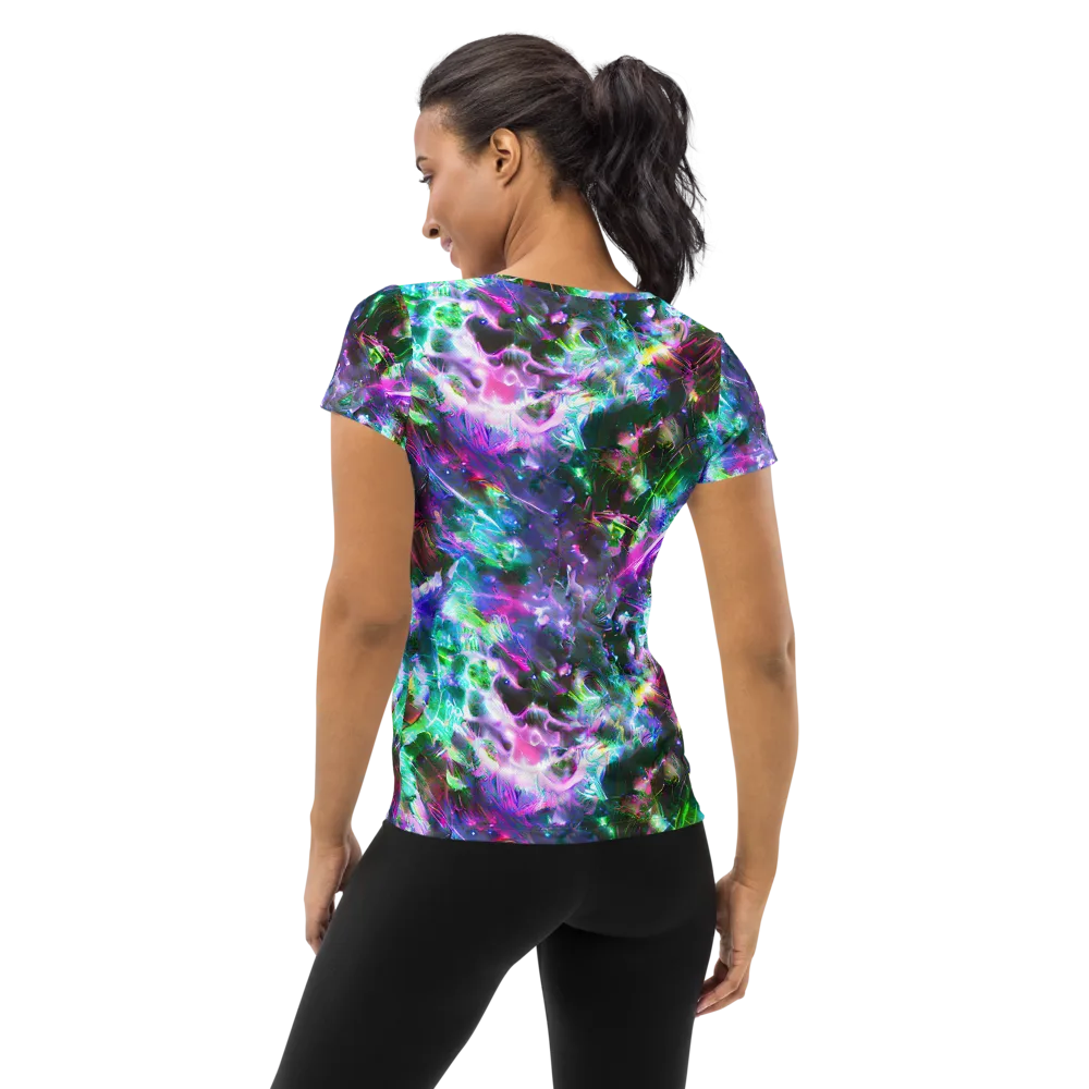 Neon Eden on Women's Athletic T-Shirt — Back