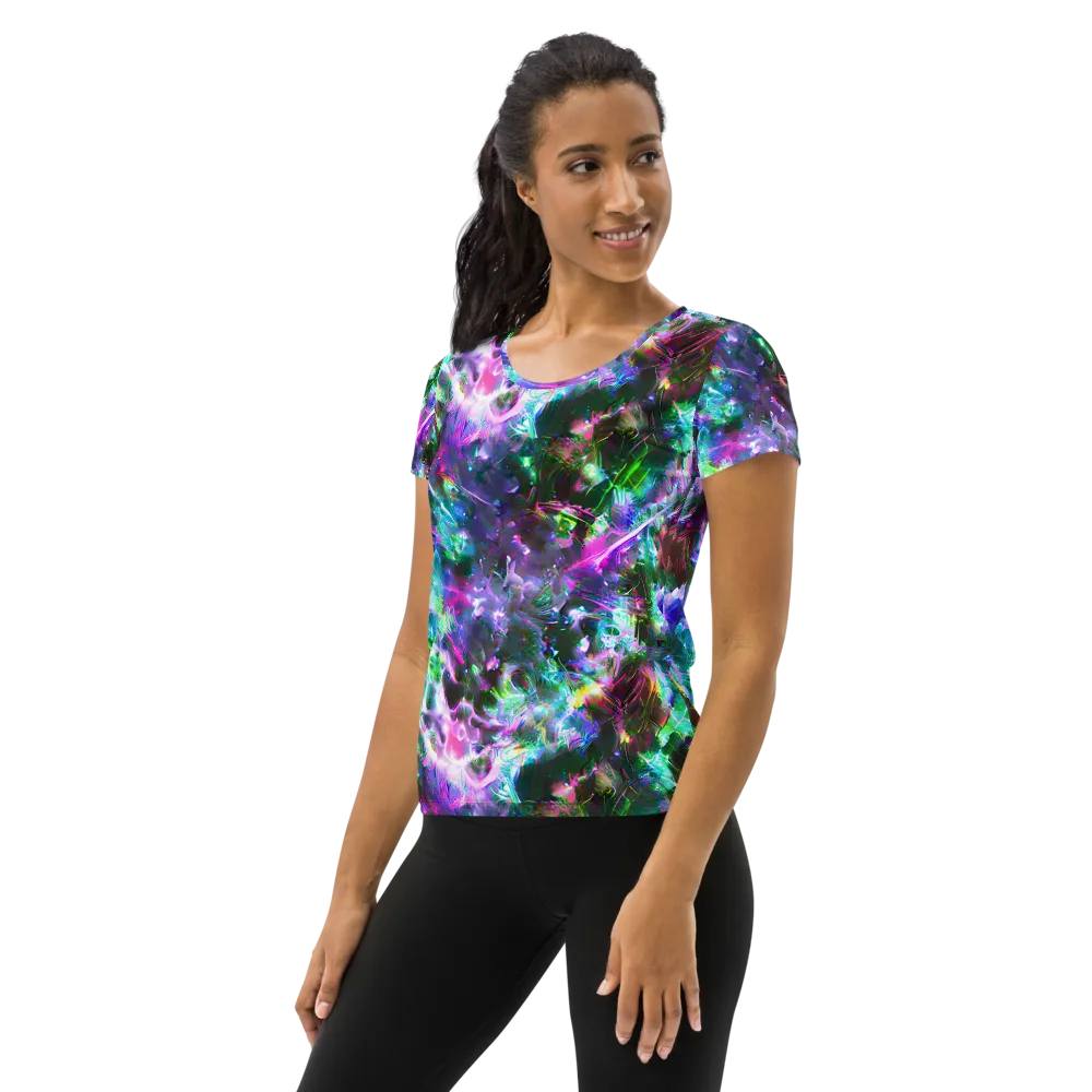 Neon Eden on Women's Athletic T-Shirt — Left