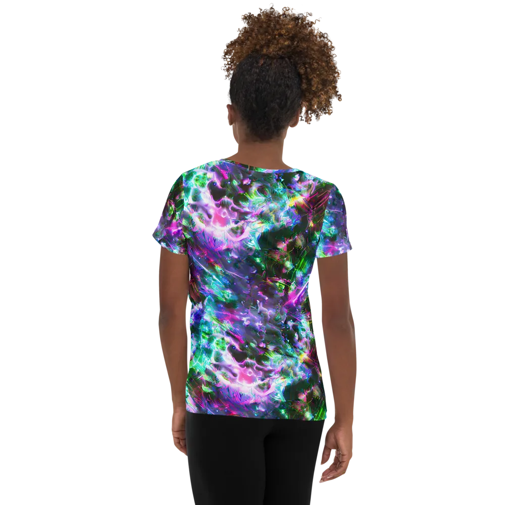 Neon Eden on Women's Athletic T-Shirt — Back