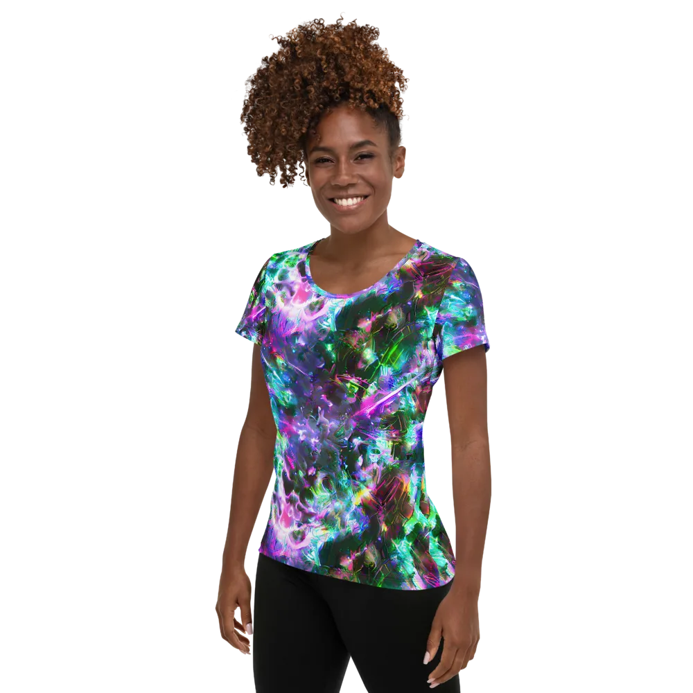 Neon Eden on Women's Athletic T-Shirt — Left