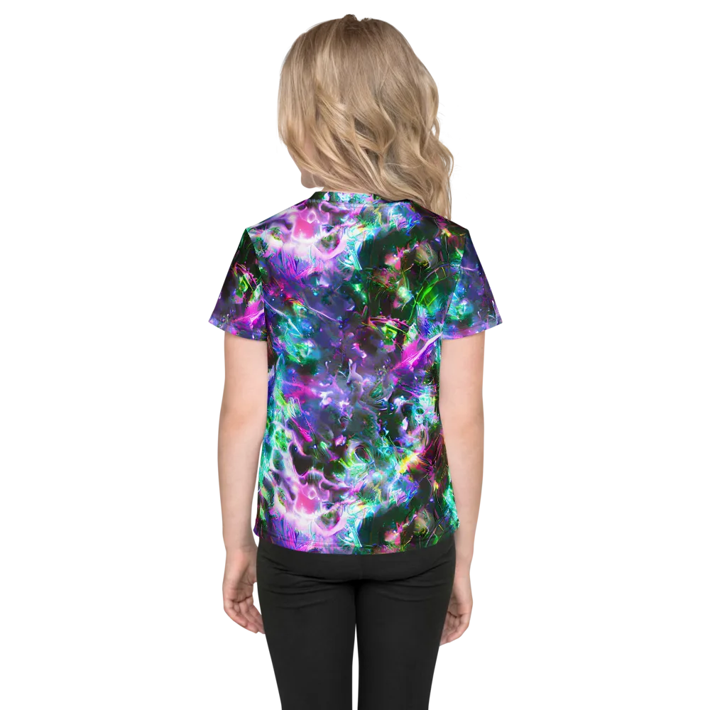 Neon Eden on Kids Crew Neck T-Shirt — Back