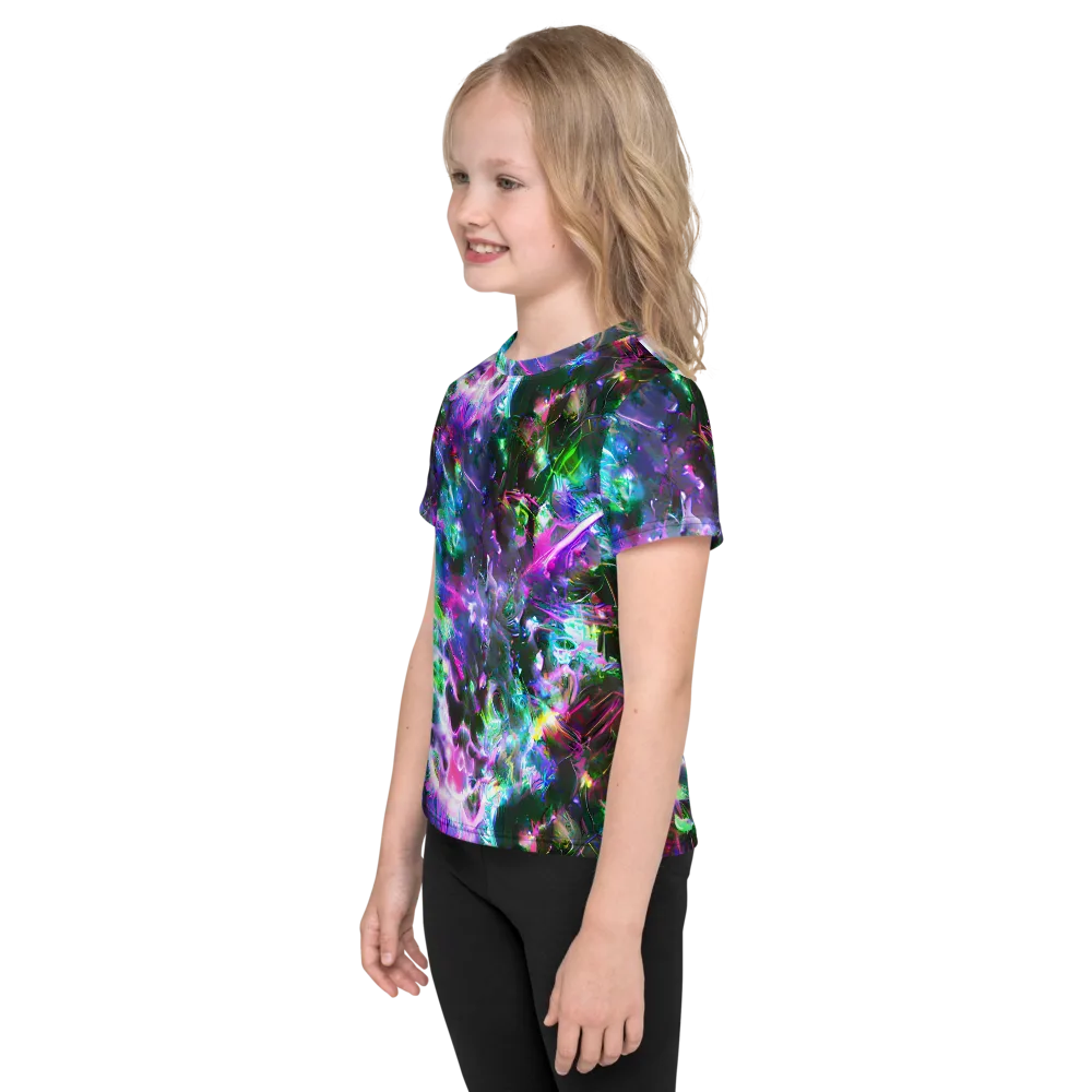 Neon Eden on Kids Crew Neck T-Shirt — Left