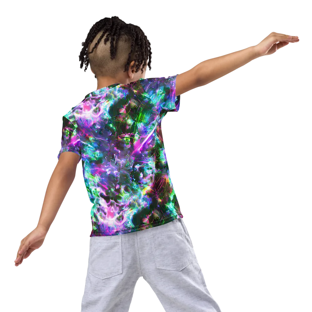 Neon Eden on Kids Crew Neck T-Shirt — Back