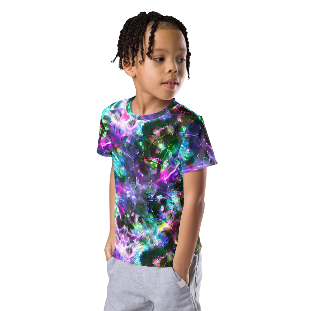 Neon Eden on Kids Crew Neck T-Shirt — Left Front