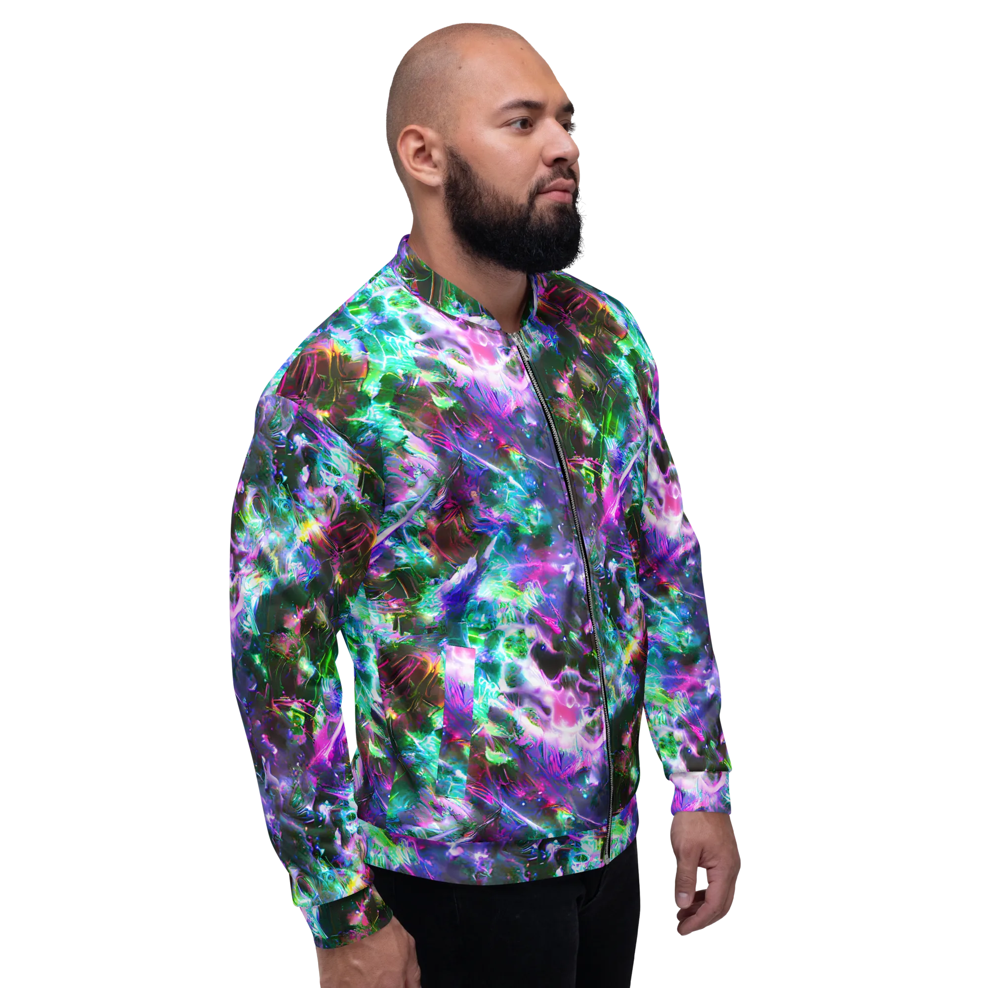 Neon Eden on Bomber Jacket — Right
