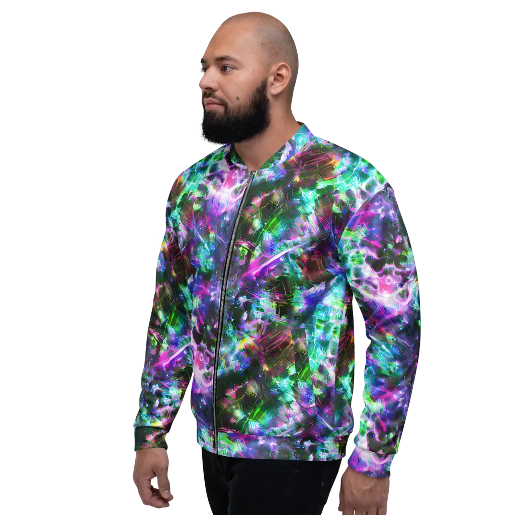 Neon Eden on Bomber Jacket — Left