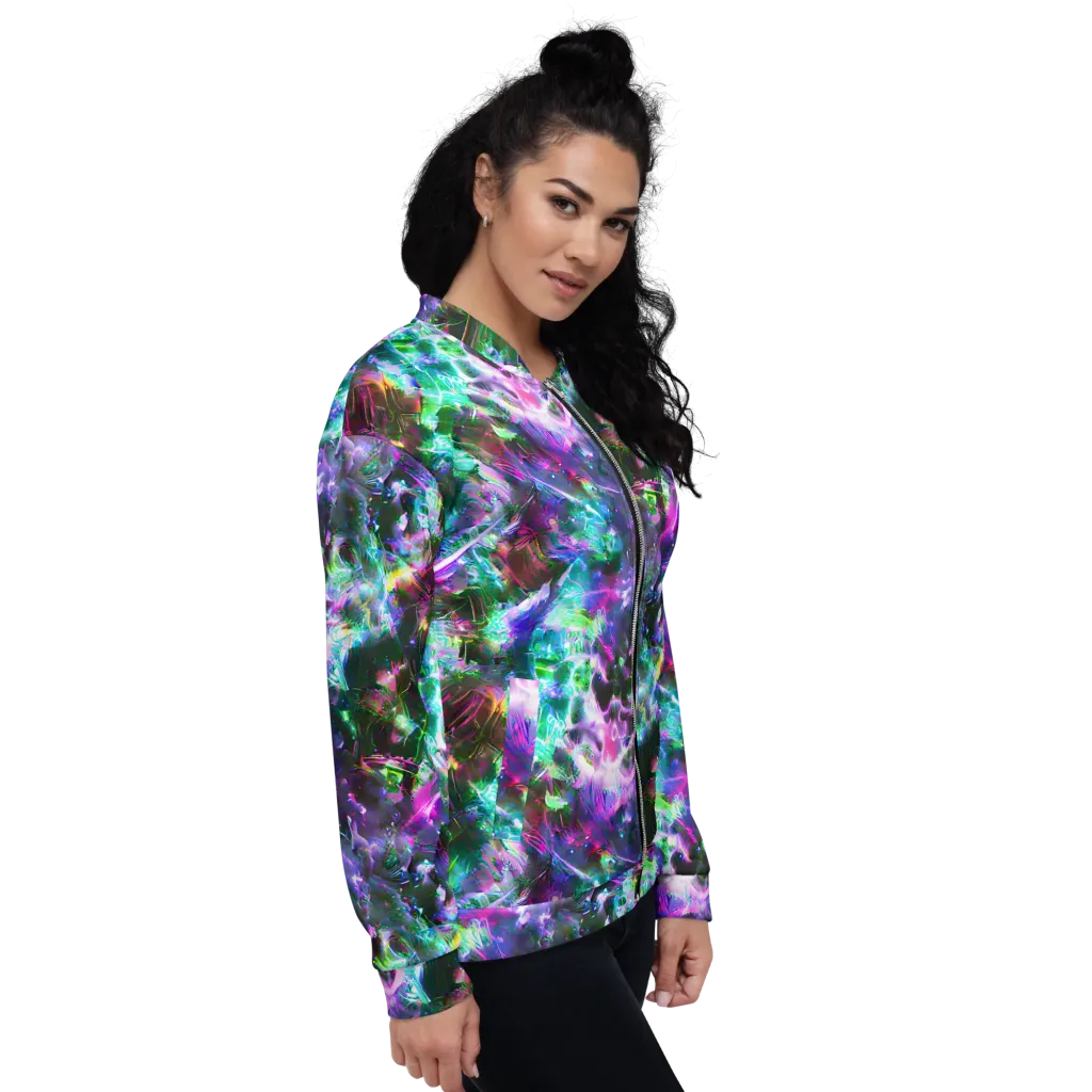 Neon Eden on Bomber Jacket — Right