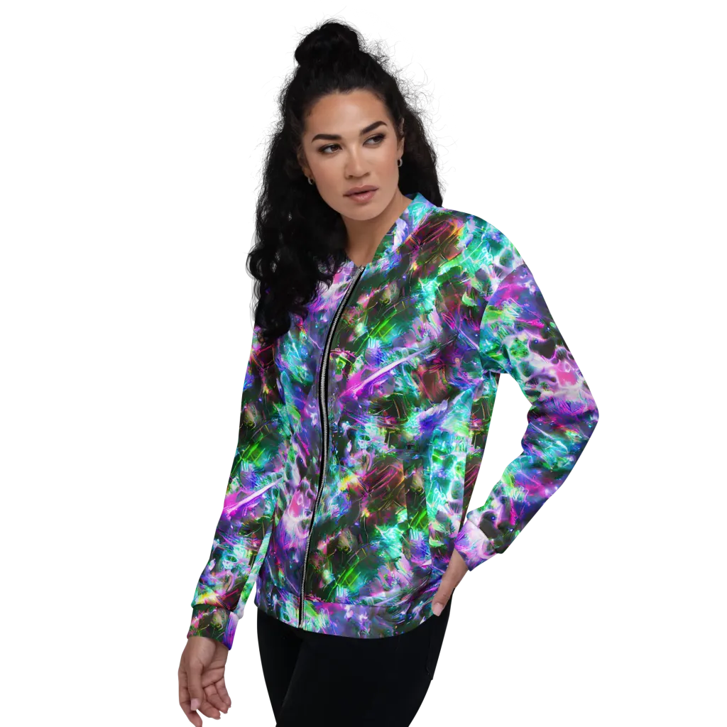 Neon Eden on Bomber Jacket — Left