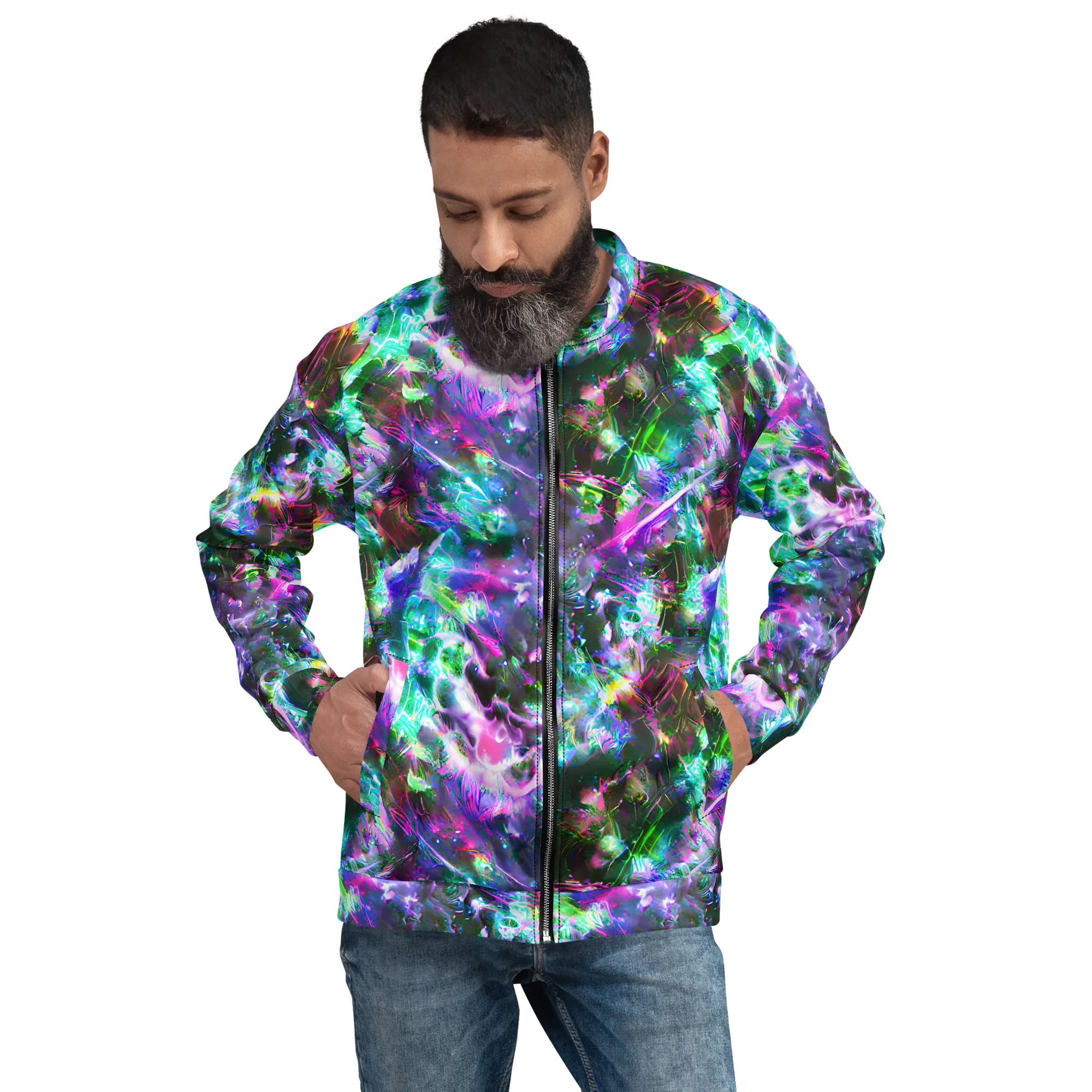 Neon Eden on Bomber Jacket — Front