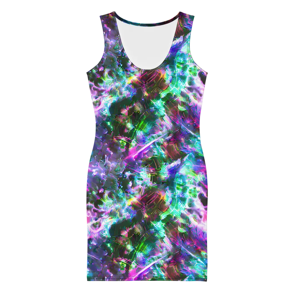Neon Eden on Bodycon Dress — Front