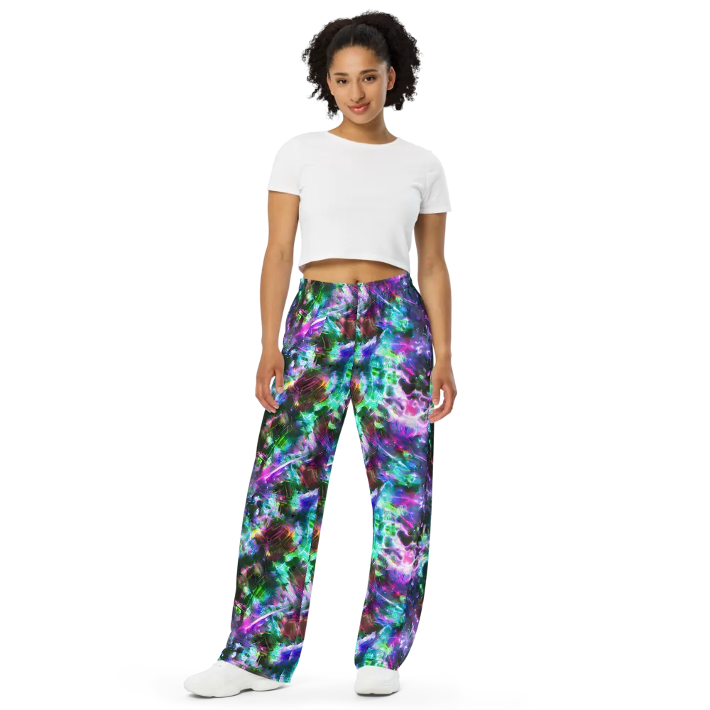Neon Eden on Wide-Leg Pants — Front