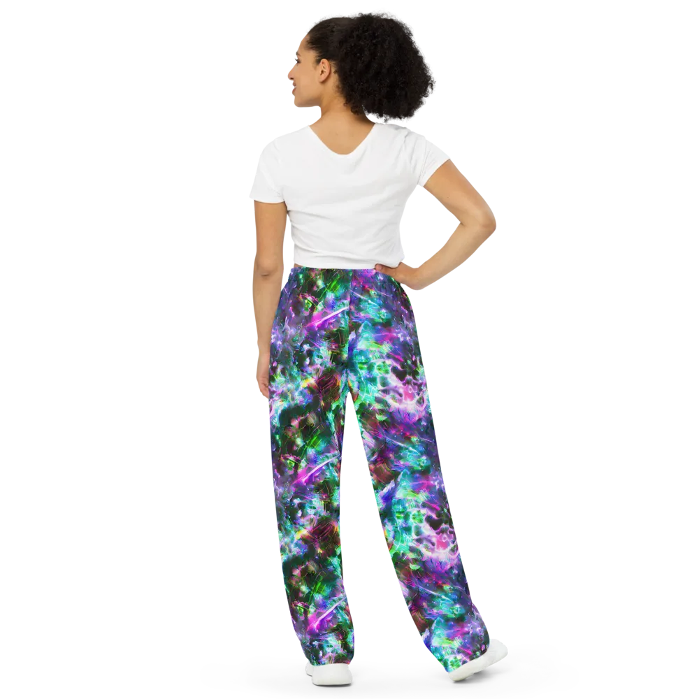 Neon Eden on Wide-Leg Pants — Back