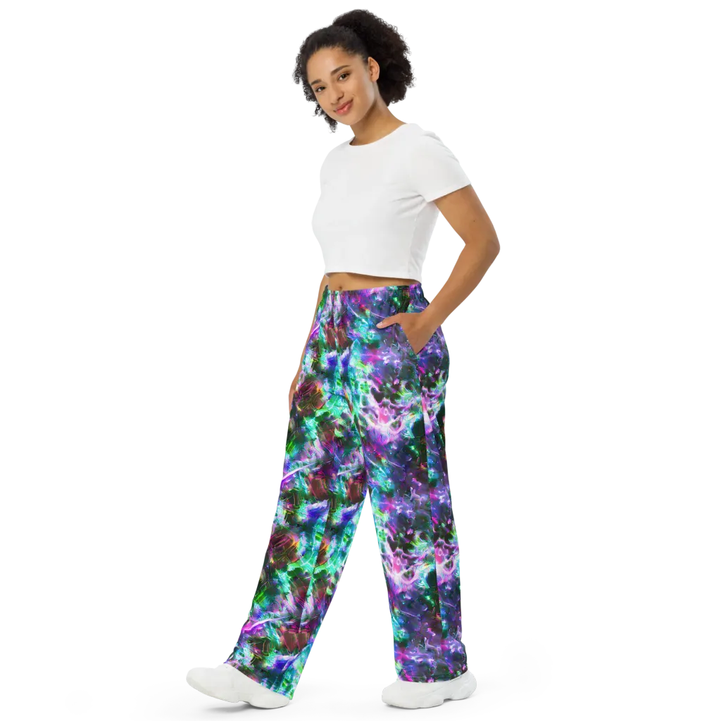 Neon Eden on Wide-Leg Pants — Left Front