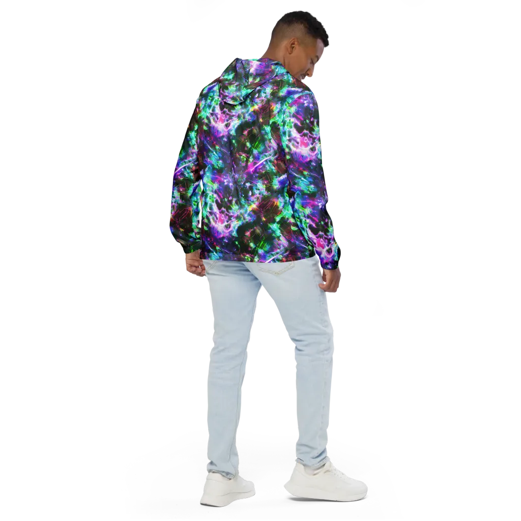 Neon Eden on Men's Windbreaker — Back