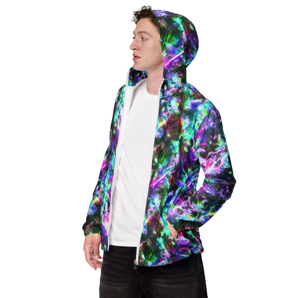 Neon Eden on Men's Windbreaker — Left Front