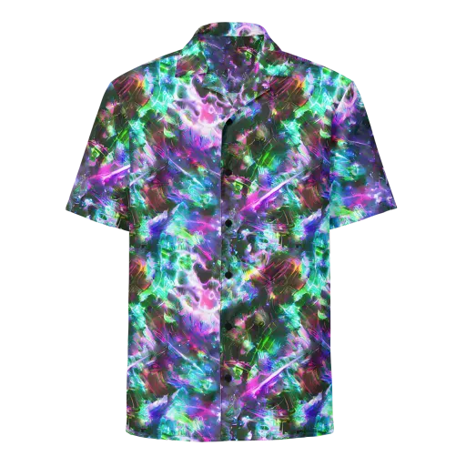 Neon Eden on a Button Shirt
