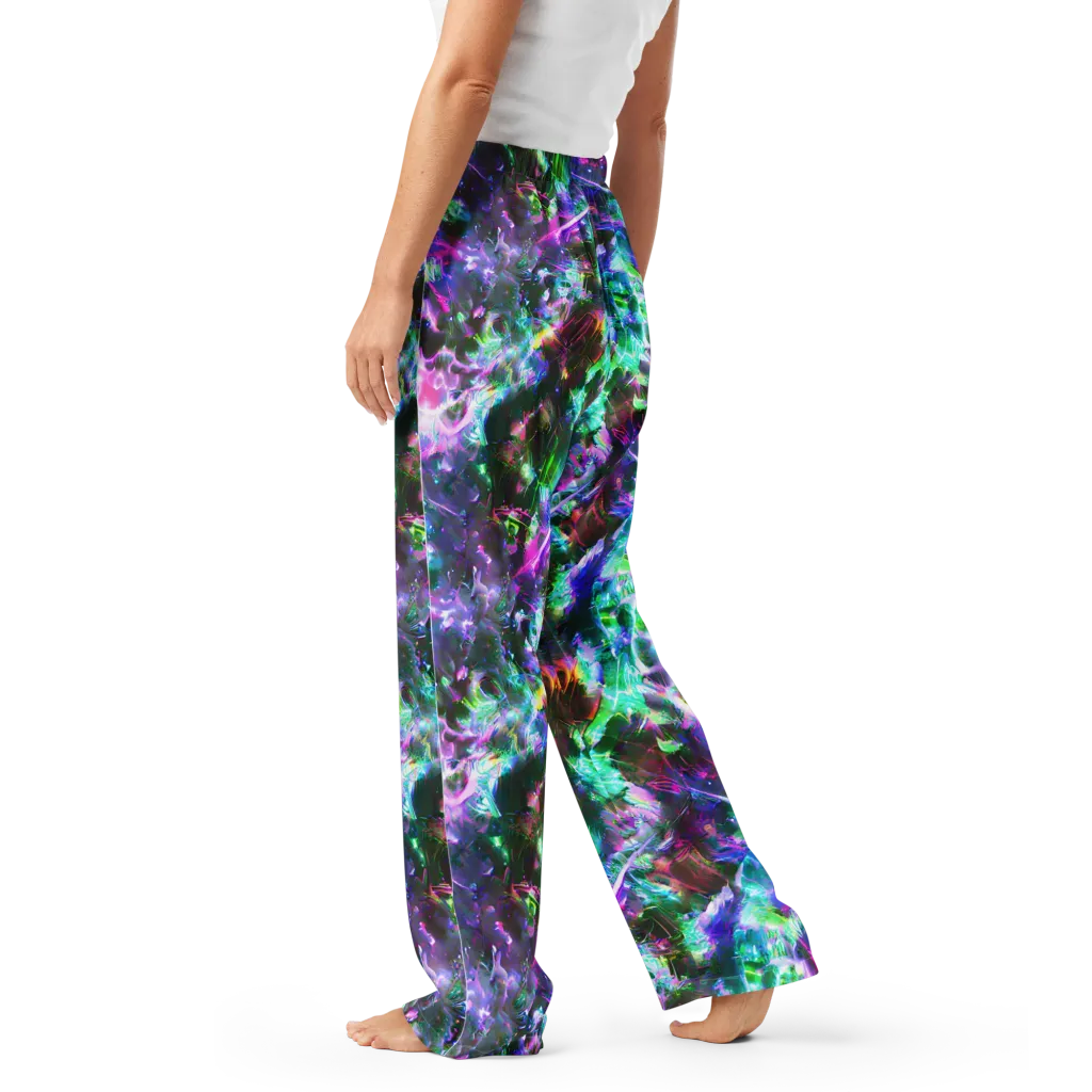 Neon Eden on Women's Pajama Pants — Left