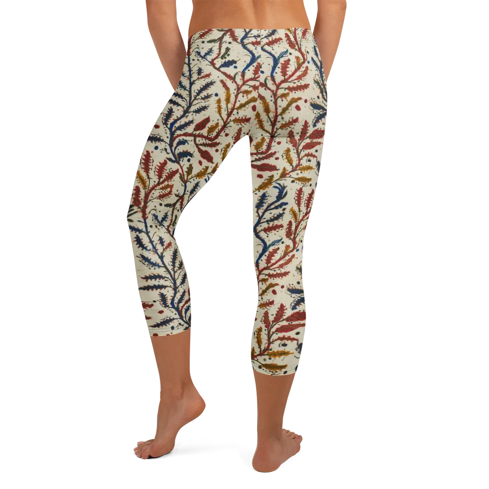 Crimson Seaweed on Capri Leggings — Back
