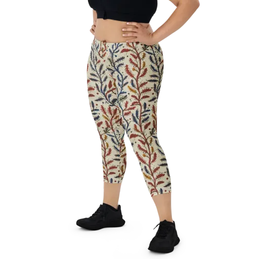 Crimson Seaweed on a Capri Leggings