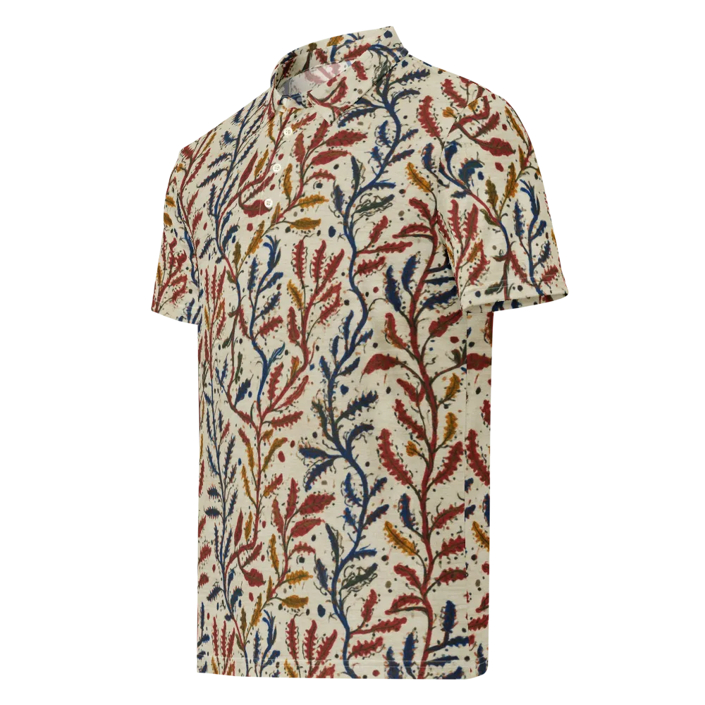 Crimson Seaweed on Men's Slim Fit Polo Shirt — Left Front