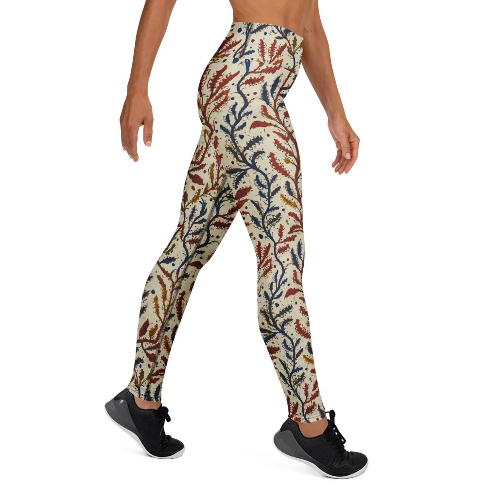 Crimson Seaweed on Yoga Leggings — Right