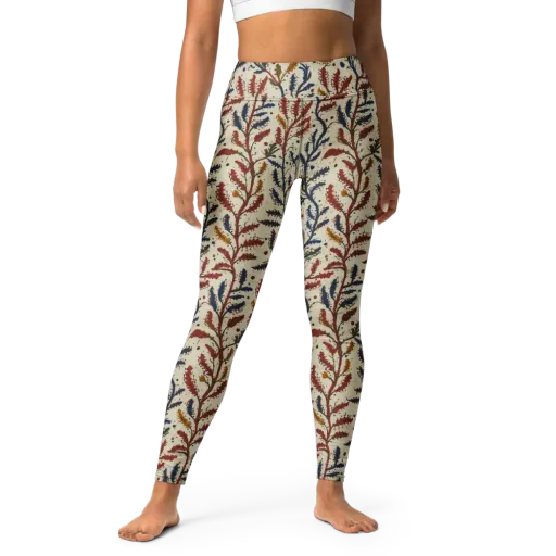 Crimson Seaweed on a Yoga Leggings