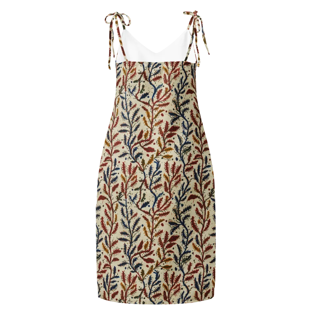 Crimson Seaweed on Slip Dress — Back