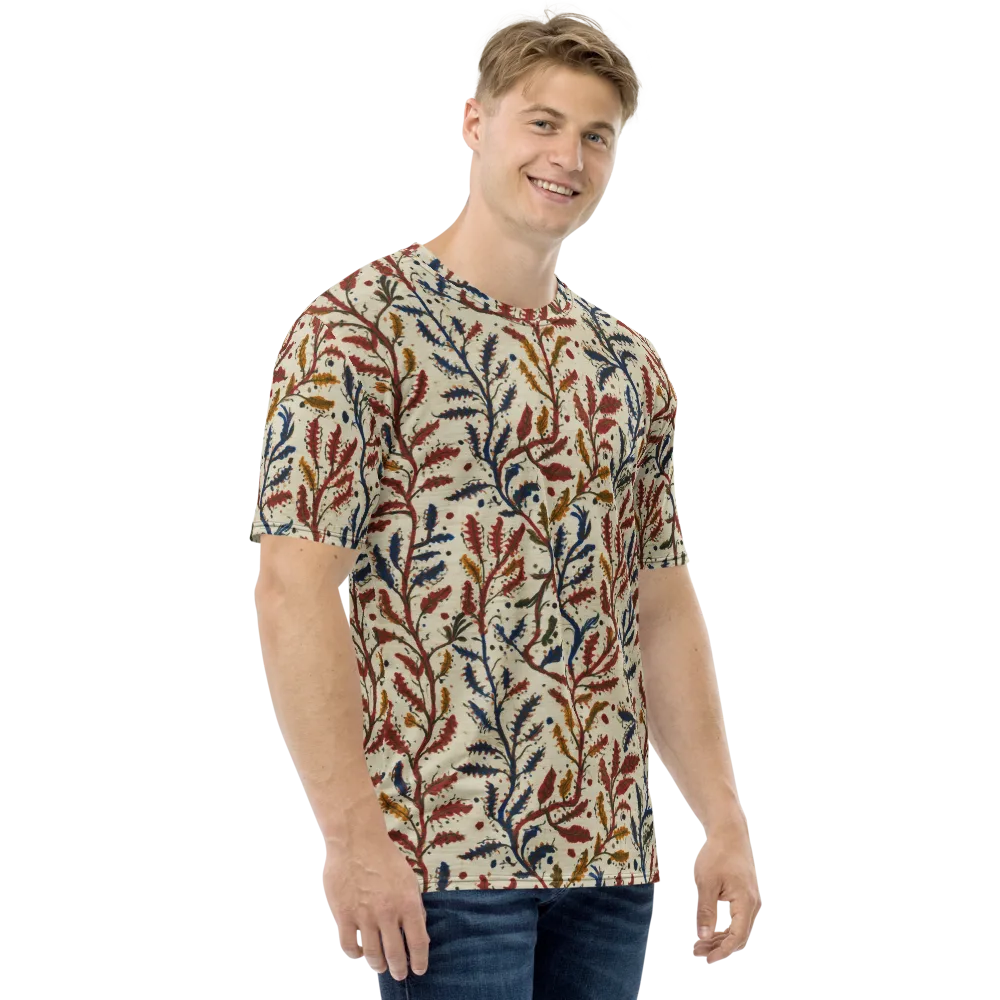 Crimson Seaweed on Men's Crew Neck T-Shirt — Right