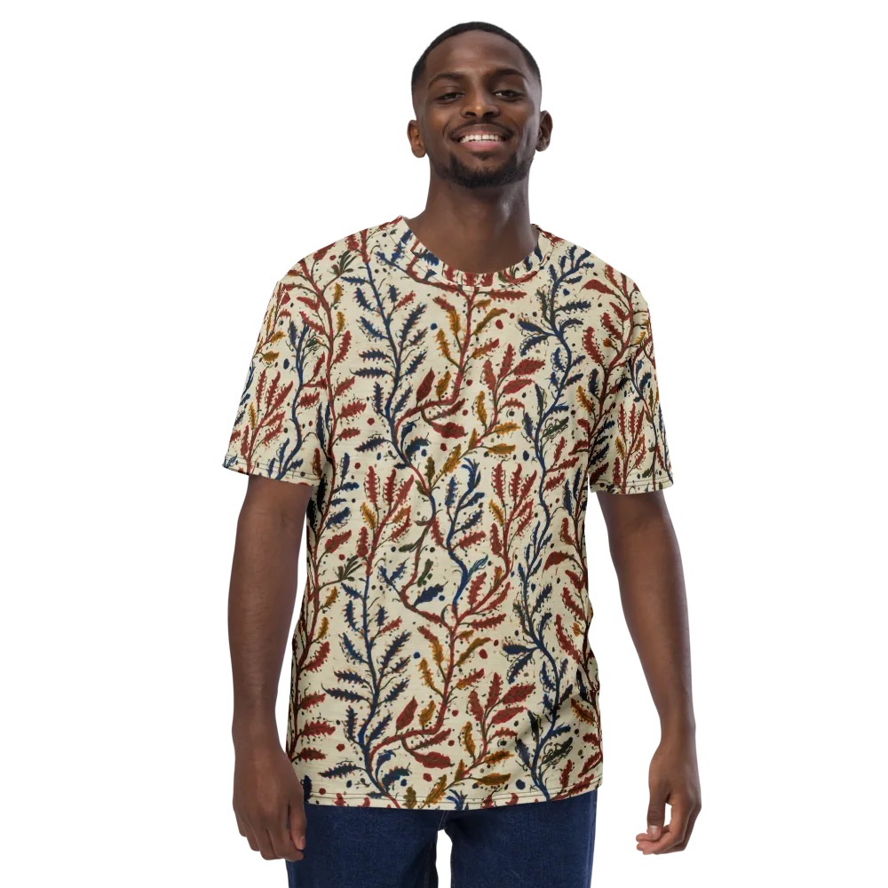 Crimson Seaweed on Men's Crew Neck T-Shirt — Front