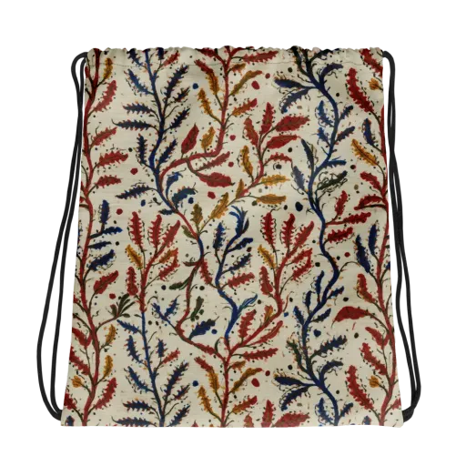 Crimson Seaweed on a Drawstring Bag