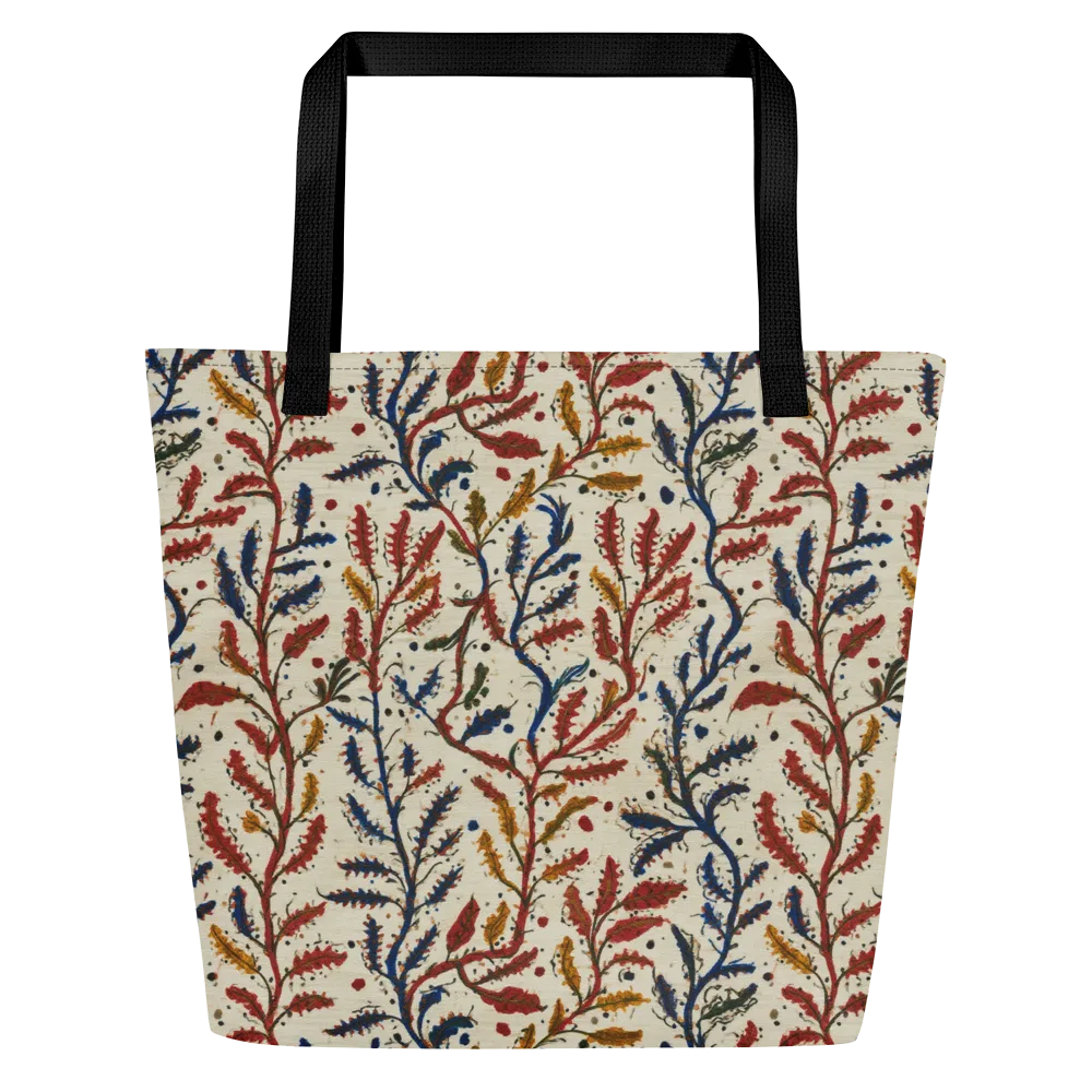 Crimson Seaweed on Large Tote Bag W/ Pocket — Front