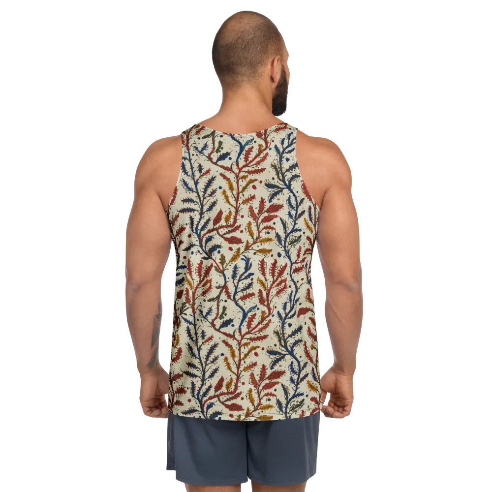 Crimson Seaweed on Men's Tank Top — Back