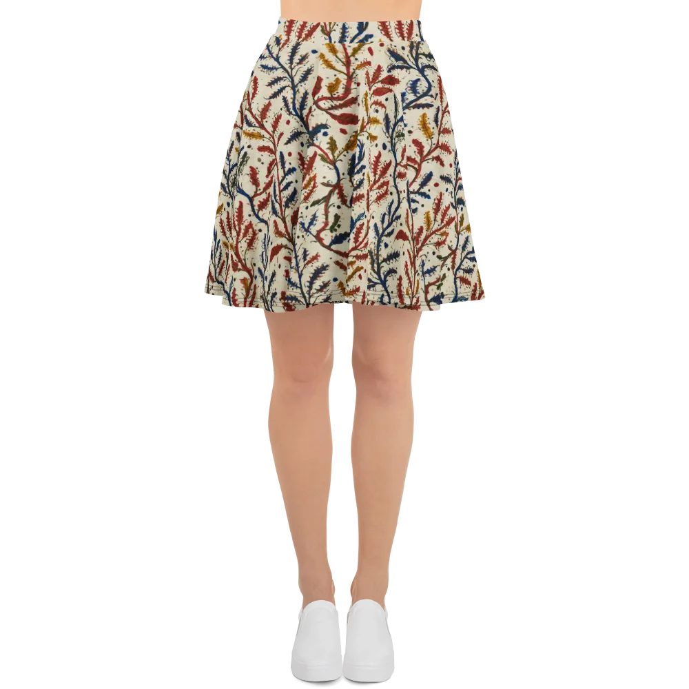 Crimson Seaweed on Skater Skirt — Front