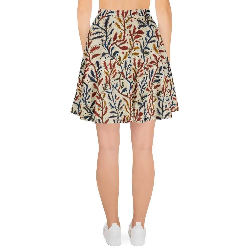 Crimson Seaweed on Skater Skirt — Back