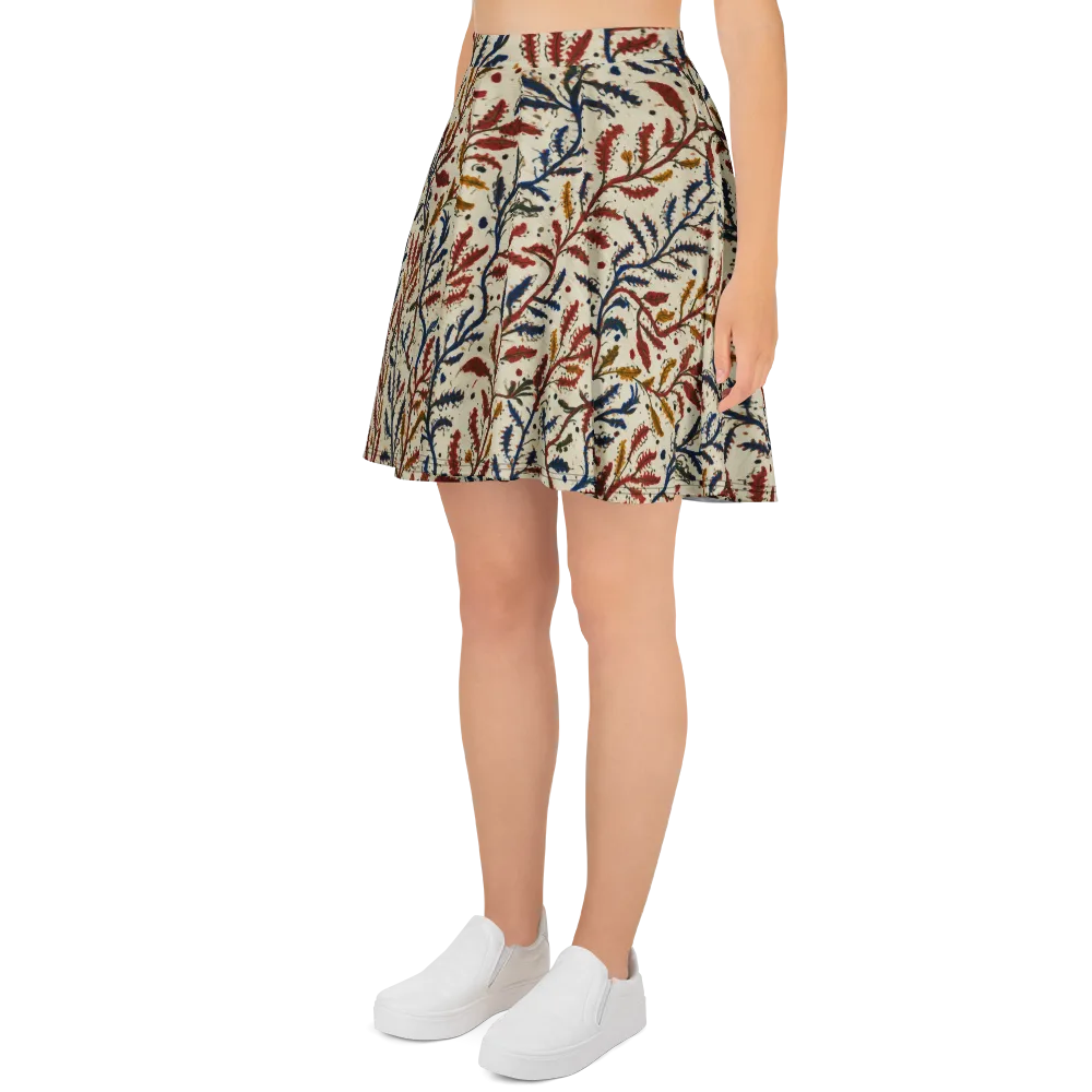 Crimson Seaweed on Skater Skirt — Left